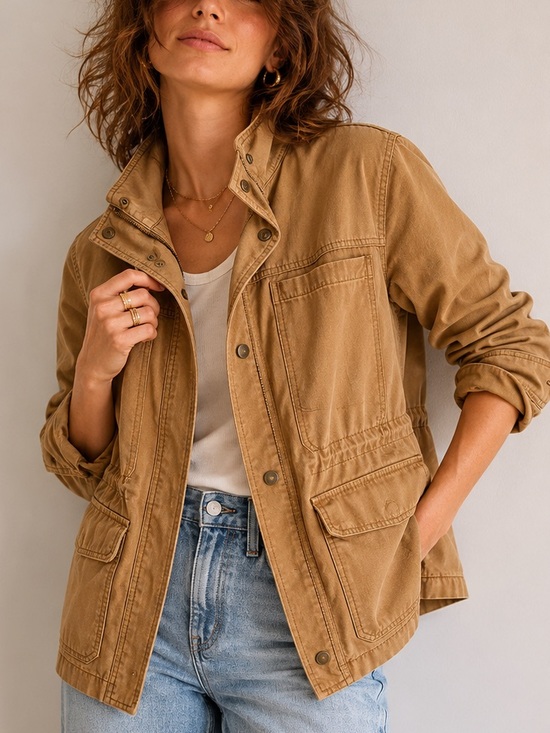 Madewell Jackets & Blazers - Madewell Cotton Utility Jacket - Tan